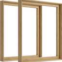 Canvas Frame for 11x14 Art Prints Oil Paintings, 2 Pack 0.9" Deep Floating Frames for Plants Landscape Portrait Living Room Fireplace Decor, Horizontal or Vertical Display (Natural Woodgrain)