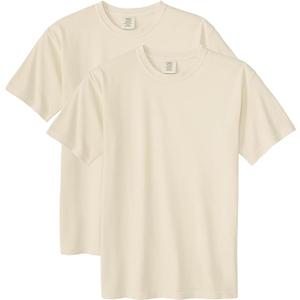 Comfort Colors Adult Heavyweight Short Sleeve Tee, Style G1717/G1745, Multipack (Medium, Ivory)