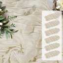 10FT 6 Pack Beige Cheesecloth Table Runner 35x120 inchs Romantic Boho Rustic Gauze Sheer Cheese Cloth Table Runners for Wedding Bridal Baby Shower Tea Party Birthday Home Decorations