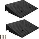 Curb Ramps for Driveway 4" Rise Height 2 Pack Heavy Duty Rubber Threshold Ramp, Portable Driveway Ramps for Cars Wheelchairs Motorcycle Scooter Lawn Mower, 7000lbs Load Capacity
