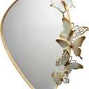Decorative Wall Mirror with Butterfly Design, Gold Frame, Irregular Shape Perfect for Living Room, entryways, Bathroom, Home Decor