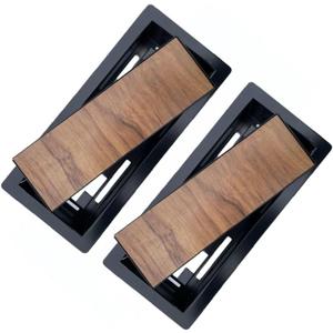 Floor Register 4x10 Modern Vent Covers Tile Insert Cover Steel Vents registers 10x4 Drop in with Custom Made Tiles Inserts Iron Tray Low Profile Hardwood Floors grates Grille Marble (Black X 2)