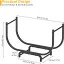 NANANARDOSO Curved Firewood Rack,32 inches Powder Coated Wood Storage Rack Rustproof Metal Log Firewood Holder for Fireplaces Wood Storage,Black