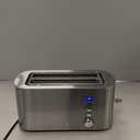 Elite Gourmet ECT4123 Long Slot 4 Slice Toaster, Extra Wide 1.5" and 5.1" Deep Slots, Bagel, Defrost & Cancel Functions, 6 Toast Shade Settings, Fits Bagels, Waffles, Artisan Breads, Stainless Steel