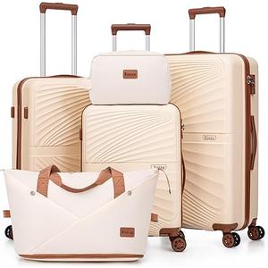 Luggage Sets 5 Piece, Suitcases with Wheels, ABS Hard Case Luggage with TSA Lock Spinner Wheels, Carry On Luggage Set (20/24/28 inch)