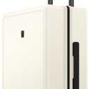 LEVEL8 Carry on Suitcase for Women Men, Carry-on Luggage Airline Approved, Travel Bag with Spinner Wheels, Lightweight Luminous Textured Hard Shell, Tsa Lock, 20 Inch, Cream White