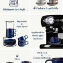 Gomakren 6 Ounce Cappuccino Cups with Saucers and Metal Stand, Stackable Coffee Cup Set of 4, Mothers Day Porcelain Espresso Cups for Coffee Drinks, Cappuccino, Latte, Americano, Tea, Cobalt Blue