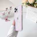 NITITOP Compatible with iPhone 13 Pro Max Case Clear Cute Line Rose Flower Floral Pattern for Women Girls Color Frame Slim Shockproof Protective Phone Cover - Pink