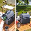 Insulated Lunch Box Dual Compartment Lunch Bag Leakproof Cooler for Men Women with Adjustable Strap,for Work, Picnic, Beach, Camping, TravelBlack Grey-12L