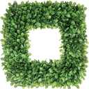 24 Inch Large Boxwood Wreath, Spring Summer Artificial Green Wreaths for Front Door Farmhous Wedding Window Hanging Wall All Year Round Indoor & Outdoor St Patrick's Day Decor