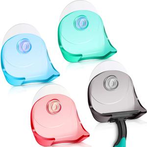 Mudder 4 Pieces Suction Cup Razor Holder Shower Suction Razor Hooks Suction Razor Hanger Bathroom Shaver Holder Self-Adhesive Shaver Wall Mount Organizer for Shower Wall Glass Tile