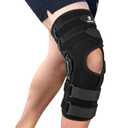 16inch Tall Hinged Knee Brace with Side stabilizers, with 4 Compression Straps,2 Removable Metal Hinges,Knee Support for ACL, MCL, Meniscus Tear, Arthritis, Tendon Pain,Knee Brace Women and Men (X-Large, Upgrade Version)