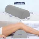Under Knee Pillow for Sleeping on Back - Half Moon Bolster Pillow for Legs - Memory Foam Knee Pillow for Back Sleeping with Removable Cooling Cover (Dark Grey)
