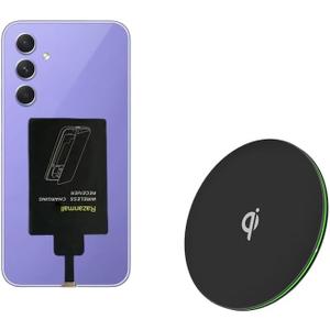 8W External Type-C Wireless Charging Receiver for Samsung Galaxy A54 A34 A24 A14 5G Phone with Charger PAD