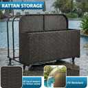 FDW Pool Float Storage Poolside Storage Bin Holder Storage Rack with Wheels PE Rattan Basket Open Compartments for Floaties Noodles Life Vests Beach Balls Equipment Cushions Patio furniture