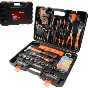 Home Repair Tool Kit 141 Piece General Basic Tool Set for Men Women Mechanic's Tool Set for Home Car Dorm Screwdriver & Socket Set with Storage Tool Box