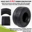 AR-PRO (2-Pack) 13x6.50-6 Tubeless Lawn Mower Tires - 4 Ply Replacement Tires for Riding Lawn Mowers, Garden Tractors, Yard Trailers & Utility Carts-Straight Rib Tread, 600 LBS Load Capacity