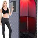 Dry Infrared Sauna, Saunas Box with Red Light Therapy for Relaxation, Detox and Muscle Relief, 9 Levels Home Saunas with Carbon Crystal Heating, Portable Sauna for Home, Bedroom, Living Room, Large