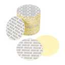 PATIKIL 51mm/2.01" Foam Lid Liner 60pcs Adhesive Round PS Pressure Sensitive Seals, Cap Liners Resistant Tamper for Plastic Glass Jar Bottle Cap Canning Vials Seals Black Text, White