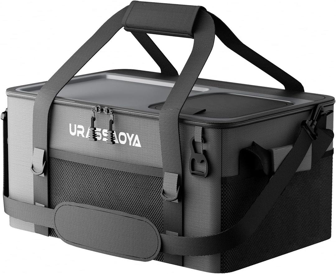 [2026 Updated] 50 Can Collapsible Soft Cooler Bag with Hard PP Lid, Leakproof Insulated Cooler with Quick-Access Top Hatch, Bottle Opener & Mini Table for Beach, Camping, Travel, Large