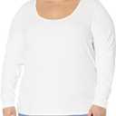 Amazon Essentials Sweater for Women, Long Sleeve Slim-Fit Rib Scoop Neck (Available in Plus Size), Pack of 2 (Large, Lilac/White)