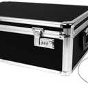 Vaultz Storage Lock Box - 6.5 x 23 x 13.5 Inch - Secure Dorm Storage Trunk with Combination Lock - Ideal Briefcase, Medicine Box, and Personal Item Lock Box - Store Cash, Laptop - Black/Silver