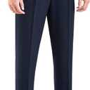 Men's Classic Gurkha Naples Italian Style Dress Pants No Need to tie a Belt (33W x 31L, Blue)