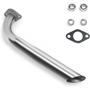 JMCHstore Header Pipe for Coleman BT200X CT200U EX KT196 196cc Mini Bike Go Kart Predator 212 224 Honda GX160 GX200 Clone Engine Baja Warrior MB200 Performance Parts (Silver)