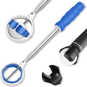Golf Ball Retriever, Premium Golf Ball Retriever Telescopic for Water, Portable Golf Ball Grabber, 3rd Generation Extendable Stainless Steel, Practical Golf Ball Accessories, Easier for Golfer, 9ft