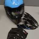 Youth Dirt Bike Helmets DOT Approved Fashion Kids Motocross, ATV, Off-Road, Four Wheelers, BMX Motorcycle Bike Helmets (Goggles Gloves Faceshield) Blue, Large