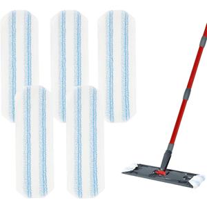 5 Pack Reusable Mop Pads Compatible with Vileda H2Pro Flat Mop, Machine Washable Microfiber Mop Refills, Replacement Heads for Vileda H2Pro Mop System