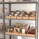 EXYGLO Cardboard Storage Bins 35 Pack, 12x4x4.5 Inch Cardboard Boxes, Corrugated Organizer Bins for Pantry, Shelves, Garage, Office, Shop, Brown