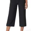 Women's Capri Pants Wide Leg Quick Dry Hiking Capris Water Resistant UPF50 Lightweight Loose Travel Black M (Black, M)