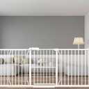 Extra Wide Baby Gate 85.8-90.5 Inch, Pressure Mounted No Drilling, for Stairs & Doorways, Metal White Indoor Safety Gate for Kids and Dogs