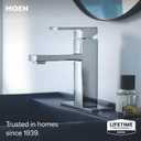 Moen 84771 Revyl Chrome Single-Handle Bathroom Faucet with Drain