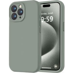 LOVE 3000 Designed for iPhone 15 Pro Case, Premium Silicone with [Soft Anti-Scratch Microfiber Lining] Shockproof Protective Phone Case for Men Women Girls 6.1", Calke Green