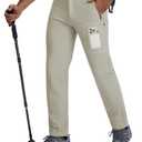 BLUE CHILL Mens Hiking Pants with 4 Zipper Pockets Stone 36W30L