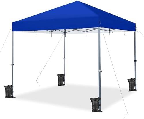 Yaheetech 12x12 Pop Up Canopy Easy Set-up Tent, Portable Outdoor Canopy Instant Tent, Commercial Gazebo with Wheeled Carry Bag Blue