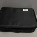 gzcz Large Capacity Travel Makeup Train Case,Professional Cosmetic Bags for Women,Portable Makeup Brush Bag Organizer Storage with Adjustable Dividers and Shoulder Strap (Black)