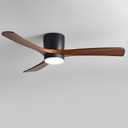 36in Black Ceiling Fans with Lights and Remote Modern Indoor Ceiling Fan with Light Solid Wood Blades, Quite Ceiling Fan for Bedroom Office Living Room