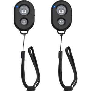 Wireless Camera Remote Shutter for Smartphones (2 Pack), zttopo Wireless Phone Camera Remote Control Compatible with iPhone/Android Cell Phone - Create Amazing Photos and Selfies, Wrist Strap Included (Black+Black)