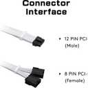 EZDIY-FAB RTX 3000 Series 12 Pin to Dual 8 Pin PCIe Sleeved Extension Cable 300 MM- Connector for NVIDIA Ampere GEFORCE RTX 3060ti 3070 3080 FE Funder Edition- Black