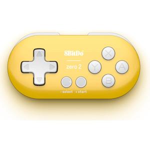 8Bitdo Zero 2 Bluetooth Key Chain Sized Mini Controller for Nintendo Switch, Windows, Android and macOS (Yellow Edition)