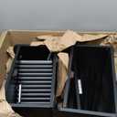 LAATOOREE Nightstand Set of 2, Small Bed Side Table with Fluted Door, End Table with Solid Wood Legs, Mid-Century Bedside Table for Bedroom Small Space (Black)