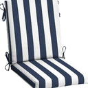 Outdoor Dining Chair Cushion, 20 in x 20 in, Weather-Proof, Rain-Proof, Fade Resistant Patio Cushion for Patio, Dining, or Rocking Chairs 20 x 20, Blue Cabana Stripe