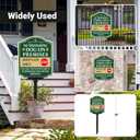 No Trespassing Dog on Premises Sign with Adjustable Height Stake Set, Beware of Dog Sign, 12x10 Inch/44 Inch High-50-Mil Thick Aluminum, Dog on Duty Signs for Yard, Plug and Play Ready