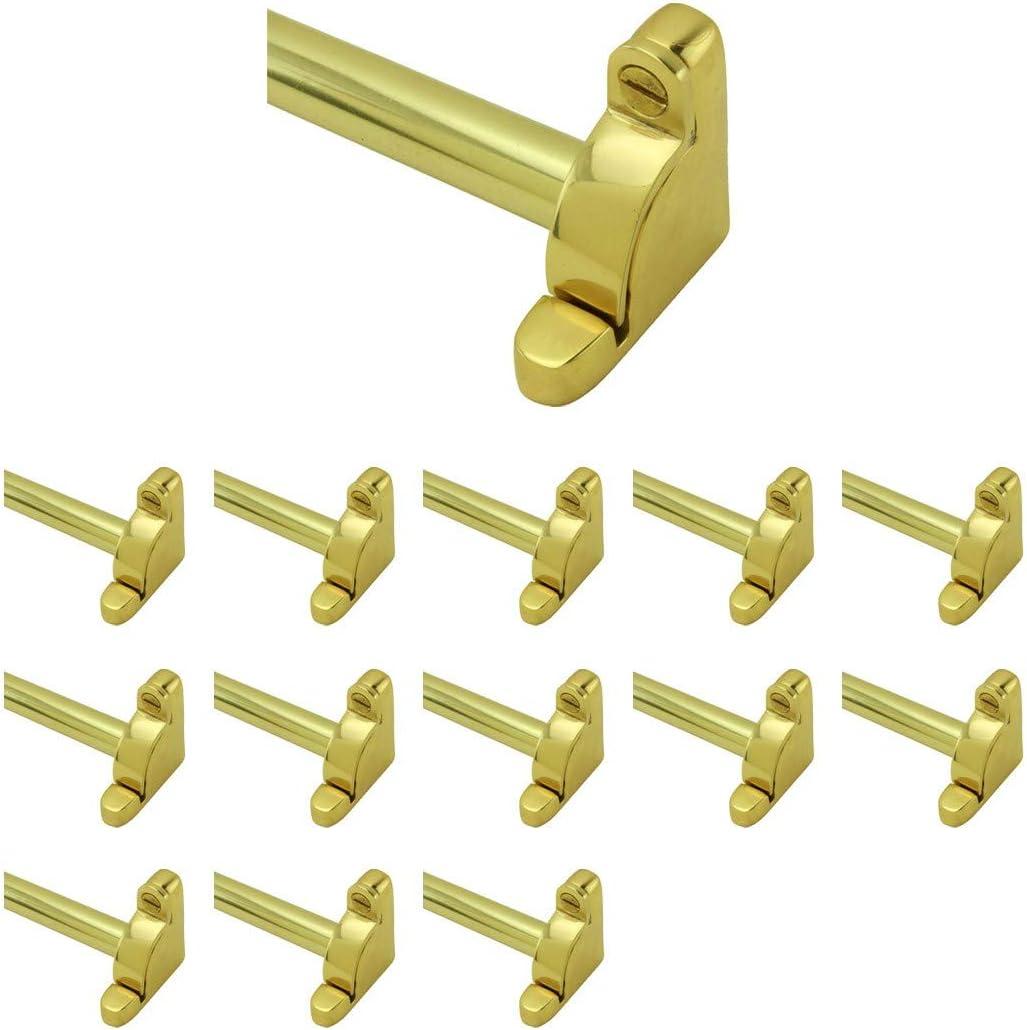 Renovators Supply Manufacturing Adjustable Stair Carpet Runner Rod with Bracket Holders Set, Brass, Bright Brass Finish, Pack of 13, Staircase Carpet Securing and Decorative Hardware for Home