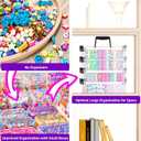 Stackable Bead Storage Organizer, 88 Small Plastic Containers with Lids, 4-Layer Clear Bead Organizer Box, 3 Sizes, Portable, for Jewelry and Crafts
