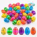 JIALWEN Plastic Easter Eggs 36PCS Printed Fillable Eggs Bright Colorful for Easter Theme Party Easter Basket Stuffers Fillers Surprise Eggs Easter Hunt Favors