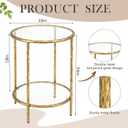 Shimeyao Handmade Hammered Gold Side Table Round Vintage End Table, 23.62 x 17.72 x 17.72 inches